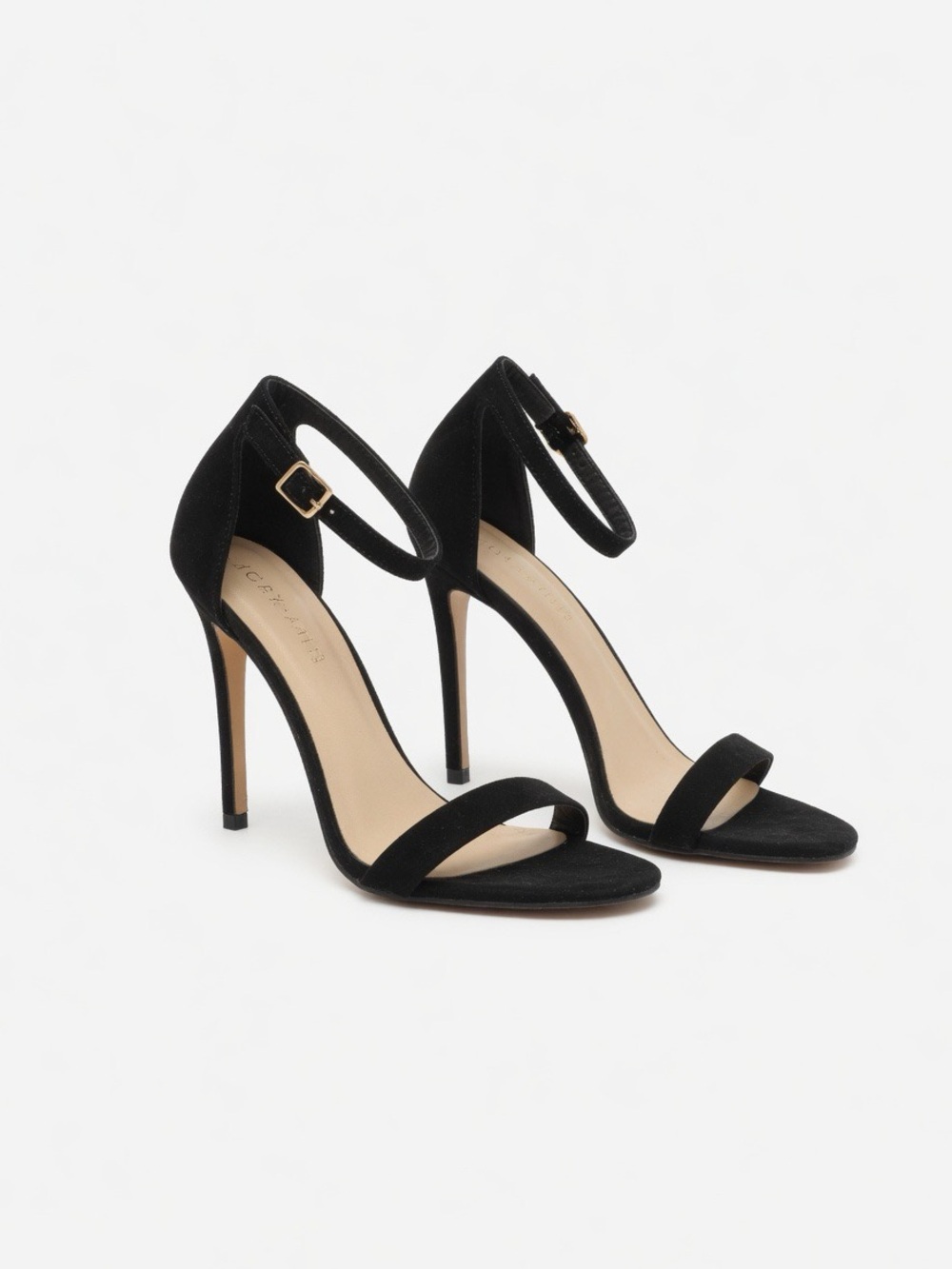 Black Ankle-Strap Stiletto Sandals